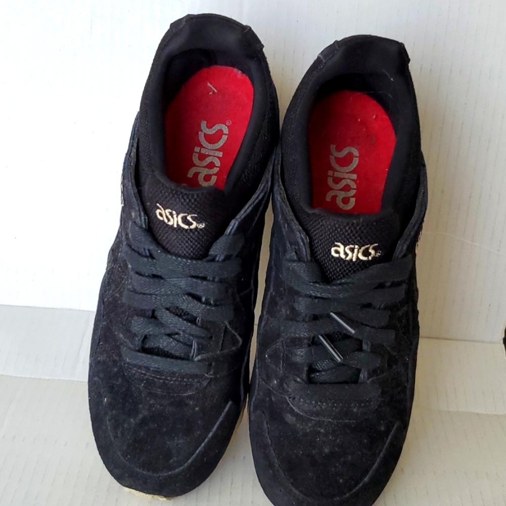 Asics Gel-Lite black suede sneakers